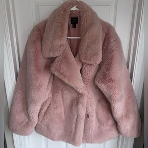 Forever 21 Blush Pink Faux Fur Coat